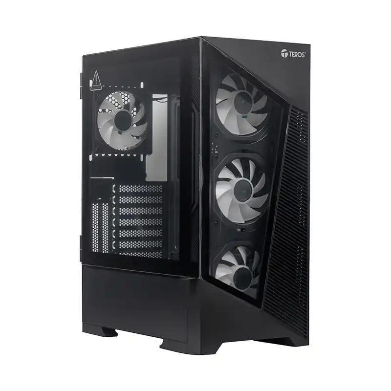 CASE SIN FUENTE GAMER TEROS TE-1330G, ITX, M-ATX,ATX, E-ATX, 3.5 Y 2.5, NEGRO