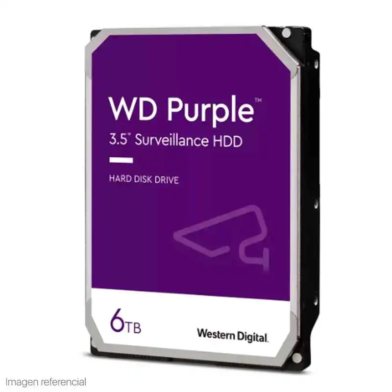 Producto Buscaditos: DISCO DURO WESTERN DIGITAL WD PURPLE, 6TB, SATA 6.0 GB S, 5400 RPM, 256MB CACHE, 3.5