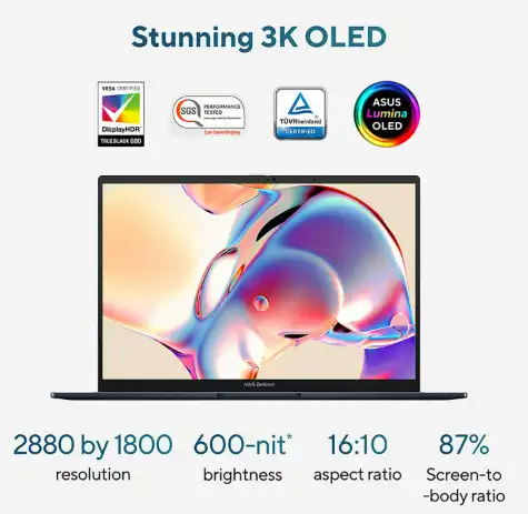 NOTEBOOK ASUS ZENBOOK S 14, 14 3K OLED, CORE ULTRA 7 258V 2.2 4.8GHZ, 32GB LPDDR5X, 1TB WIN 11