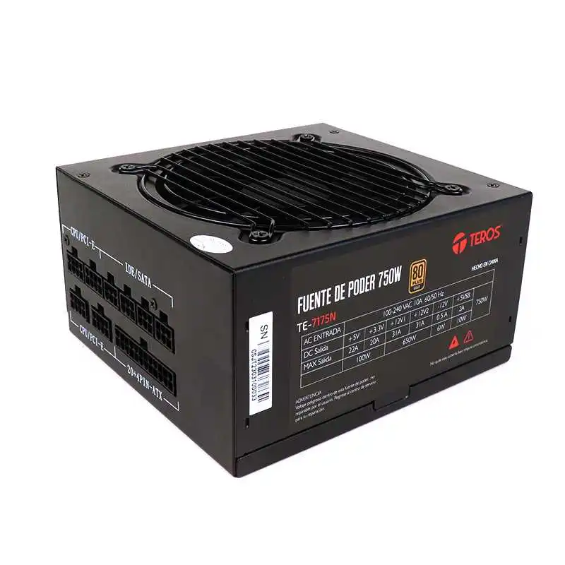 FUENTE DE ALIMENTACIÓN CERTIFICADA TE7175 F.MODULAR, ATX, 750W, 80 PLUS GOLD, 100V-24