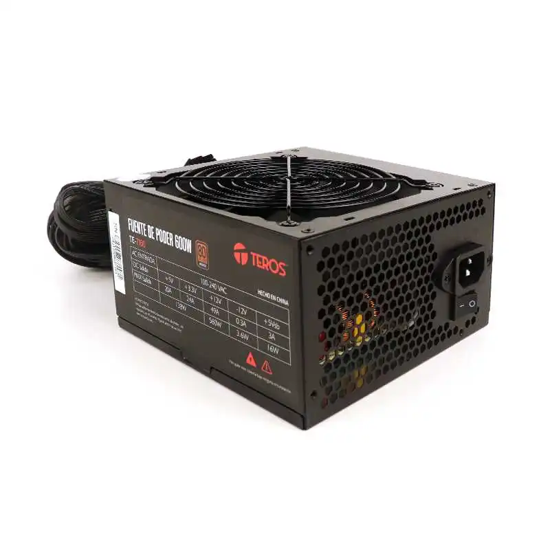 FUENTE DE ALIMENTACIÓN TEROS TE-7160, ATX, 600W, 80 PLUS BRONZE, 100V-240VAC, CERTIFI