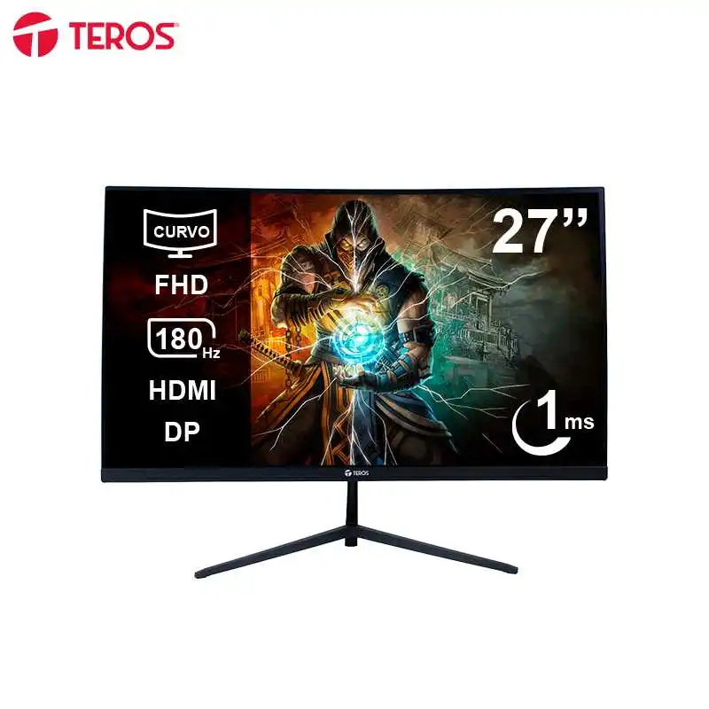 MONITOR CURVO GAMING TEROS TE-2787G 27 FHD VA 180HZ 1MS HDMI DP AUDIO OUT NEGRO