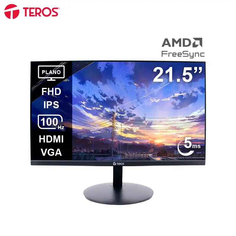 MONITOR PLANO TEROS TE-2130CS 21.5 FHD IPS 100HZ5MS HDMI VGA