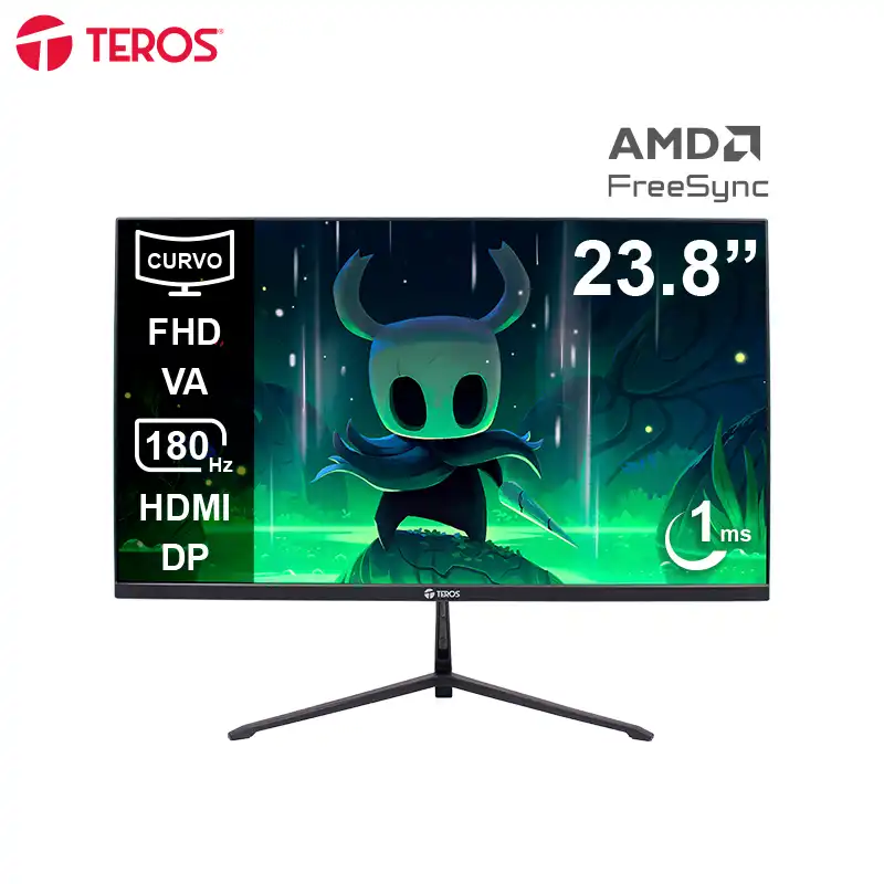 MONITOR CURVO GAMING TEROS TE-2476G 23.8 FHD VA 180HZ 1MS HDMI DP AUDIO OUT NEGRO
