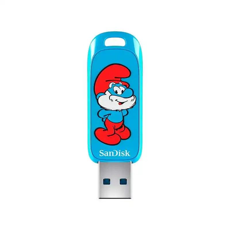 UNIDAD FLASH SANDISK USB SMURFS, 128 GB, USB 3.2 GEN 1,USB-A, HASTA 130 MB S