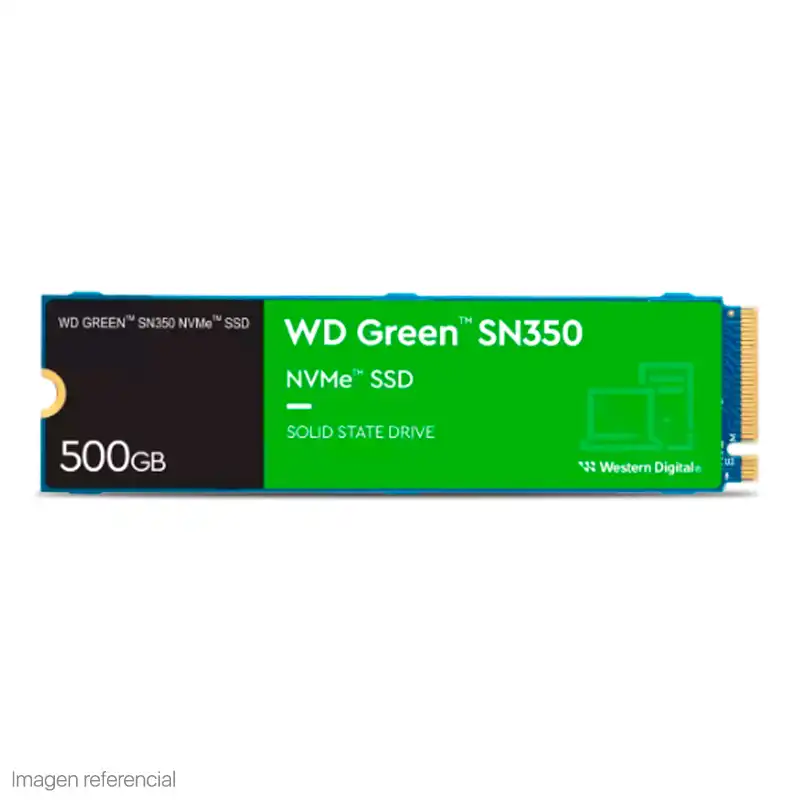UNIDAD EN ESTADO SOLIDO WESTERN DIGITAL GREEN SN350 NVME, 500GB M.2 2280