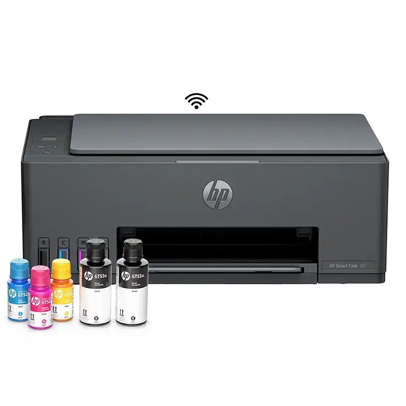 Impresora All-in-one de tinta HP Smart Tank 581, Imprime Escanea Copia Wi-Fi  USB 2.0