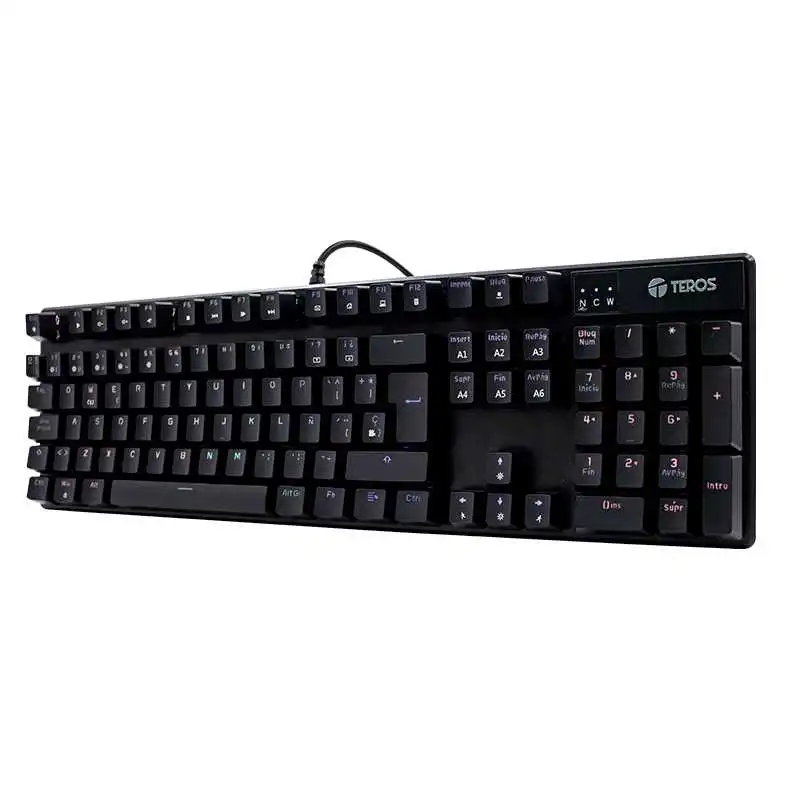 TECLADO MECÁNICO TE-4068G, RETROILUMINACIÓN RAINBOW, USB 2.0, ESPAÑOL, COLOR NEGRO